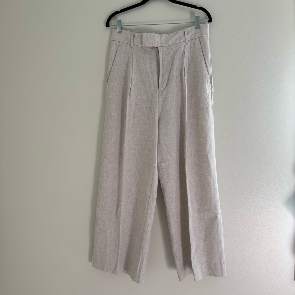 Banana Republic Light Linen Blend Wide Leg Dress Pants